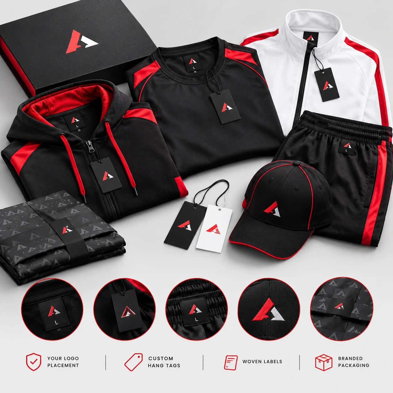 Brand logo, neck labels and swing tags for private-label apparel