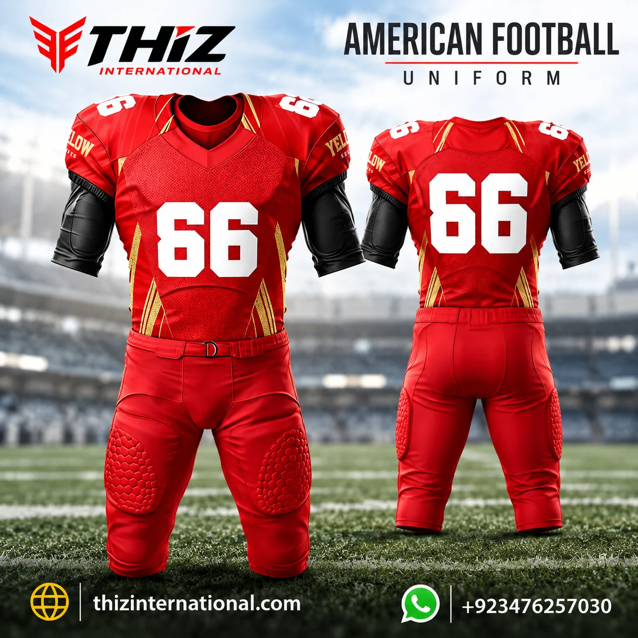 Custom football uniform made by THIZ International