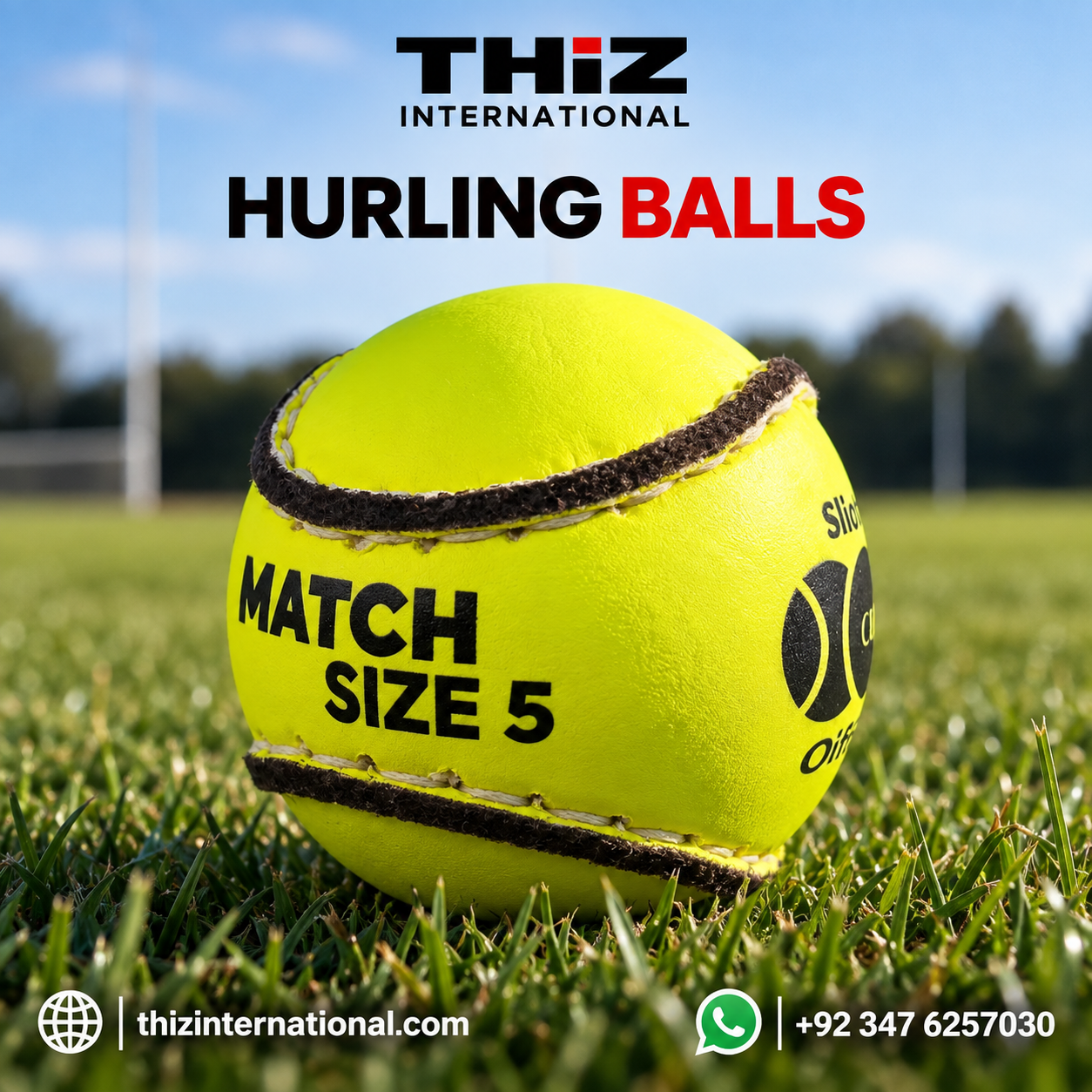Hurling Balls (2) All-Weather Premium Hurling Ball | Powerful Training Sliotar - Image 1