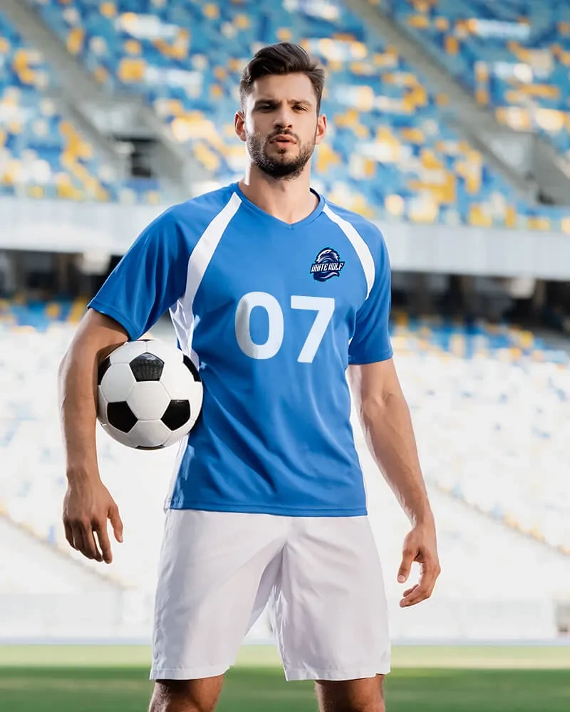 Custom team uniform set with jersey, shorts and socks