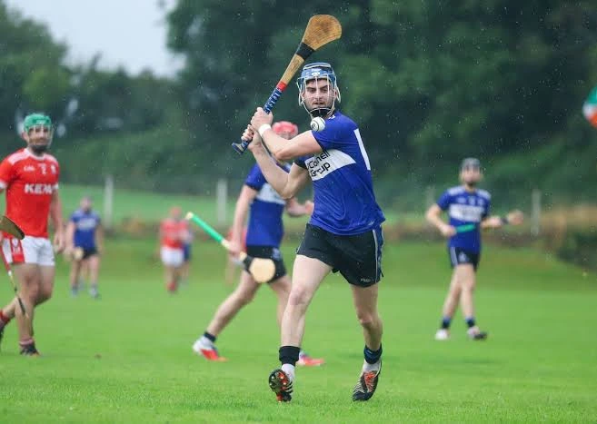 Custom sublimated GAA match jersey with club crest and sponsor logo