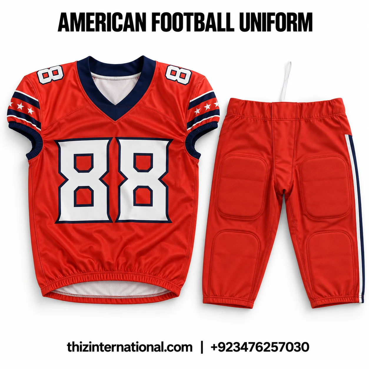 Custom American football team jersey and pants set