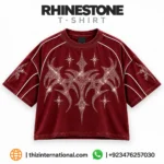 Custom Rhinestone Oversized Cotton T-Shirt