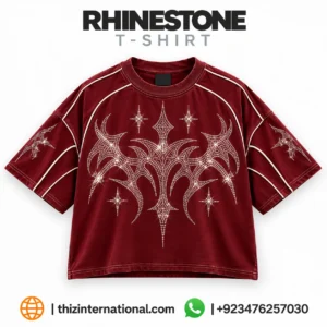 Custom Rhinestone Oversized Cotton T-Shirt
