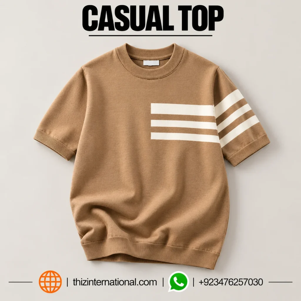 Casual Striped Knit Top