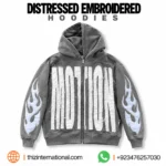 450 GSM Distressed Embroidered Hoodie