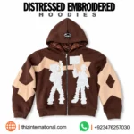Distressed Embroidered Hoodie