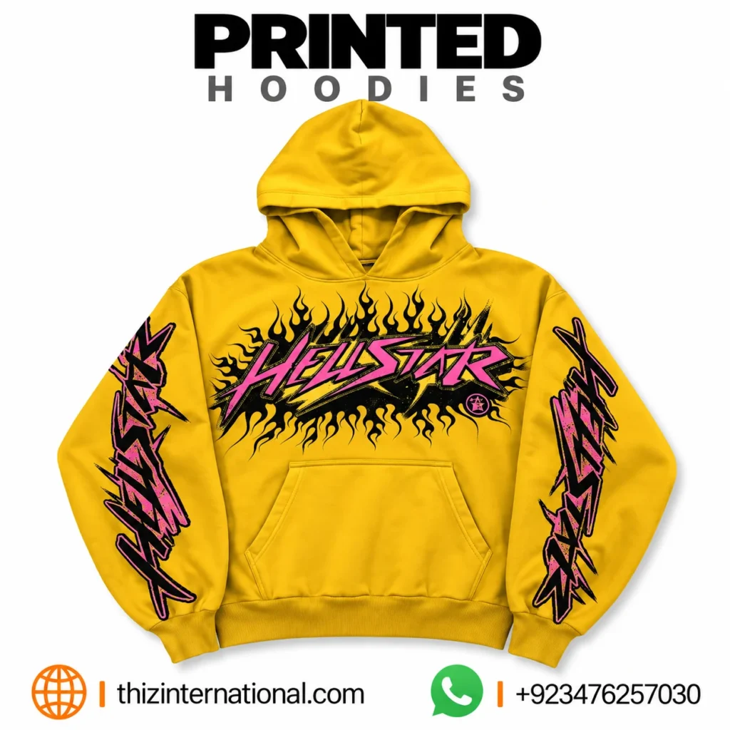 Acid Wash Printed Hoodies