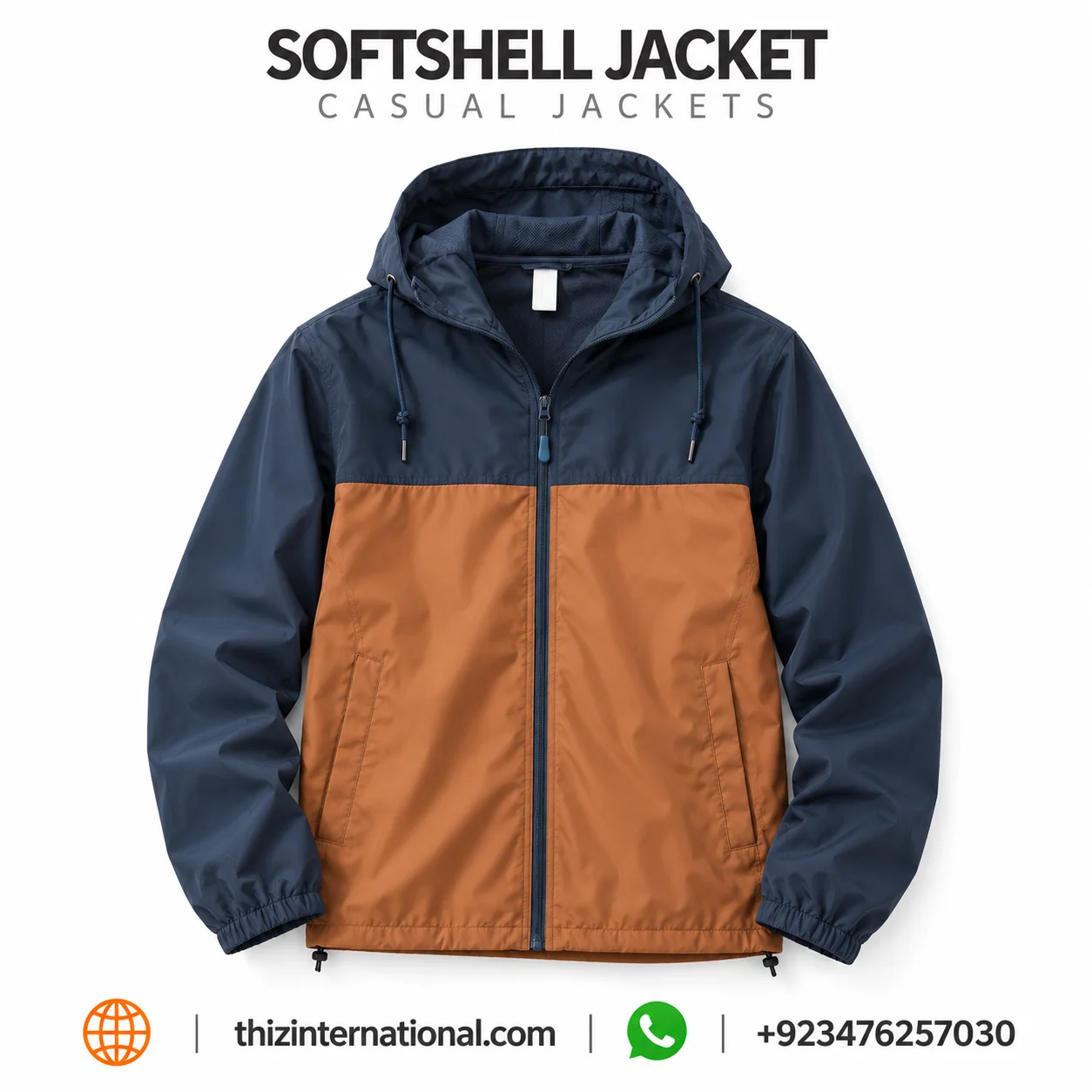 Two-Tone Softshell Jacket Catalog Ad (1) Premium Custom Softshell Jackets | Windproof Sports & Casual Outerwear - Image 1