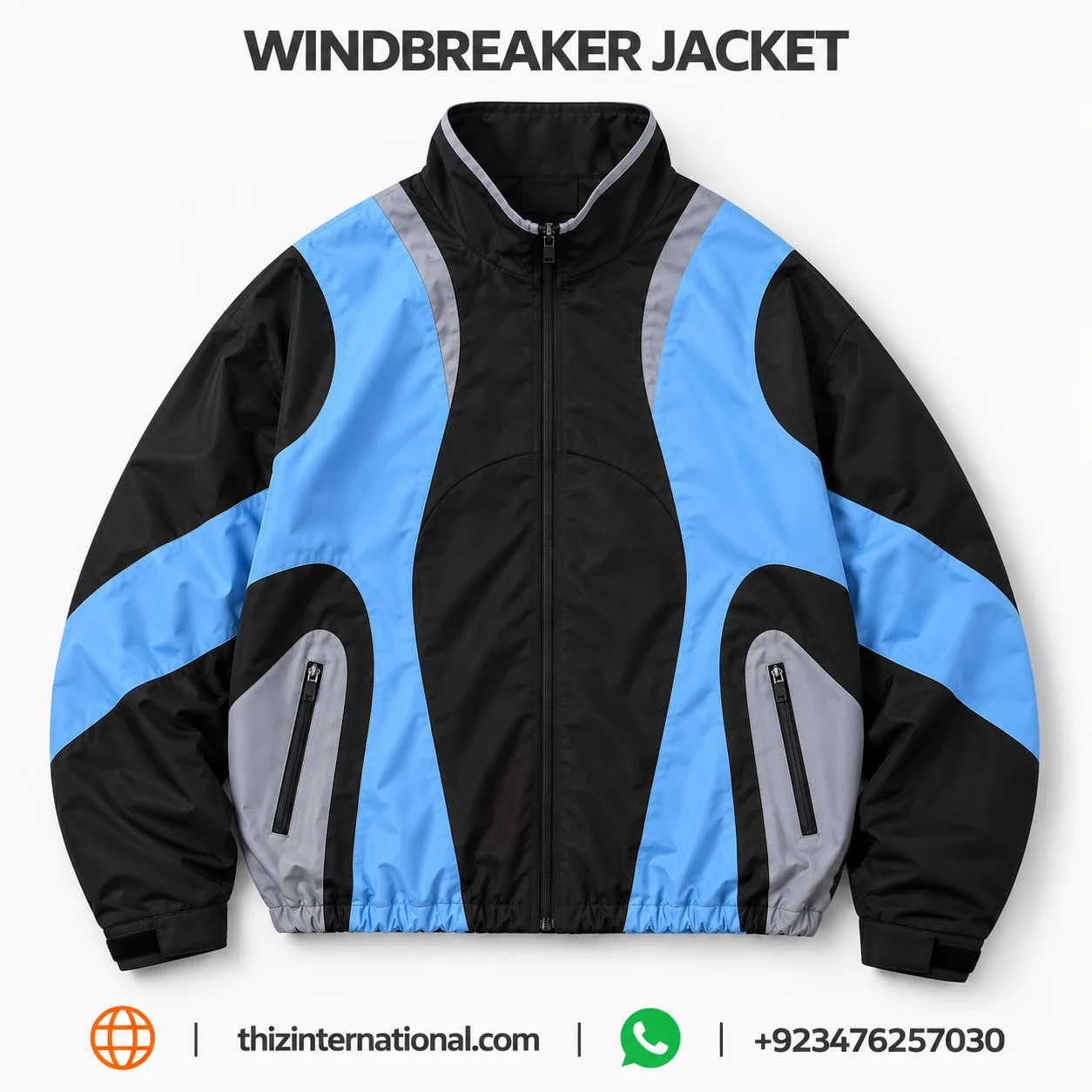 Custom Windbreaker Jackets | Powerful Contrast Sport Jackets Custom Windbreaker Jackets